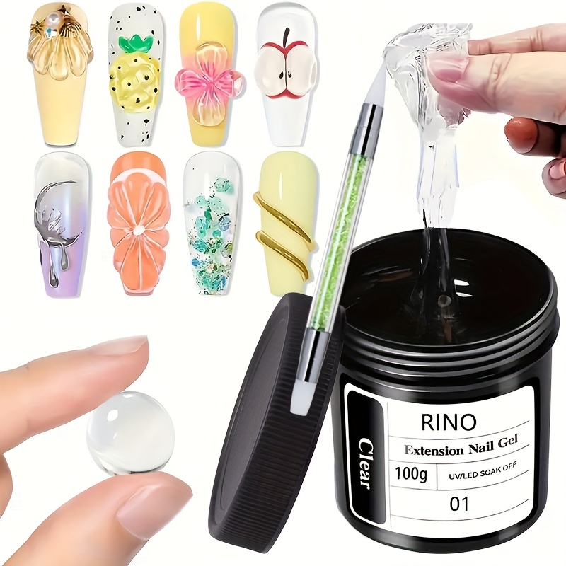 Nail Art Ombre - 100g Przezroczysty, nieklejący się żel do