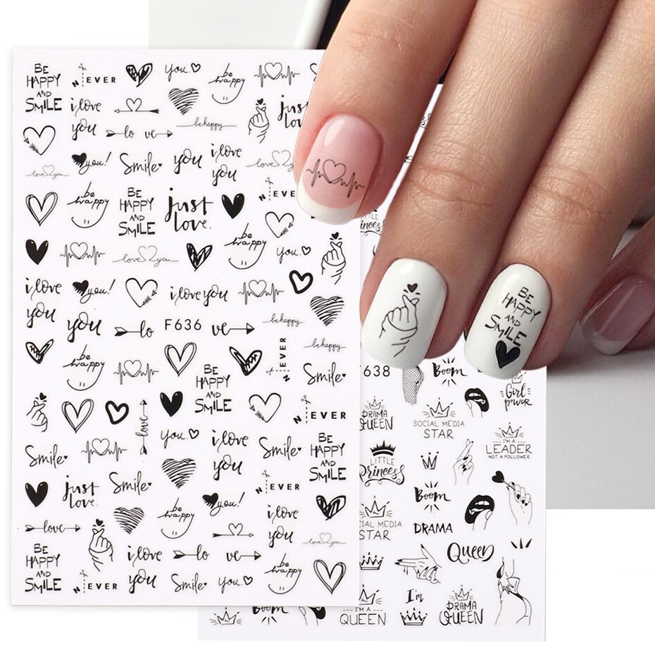 Nail Art Valentines Day - 2 szt. Serce miłość projekt 3D