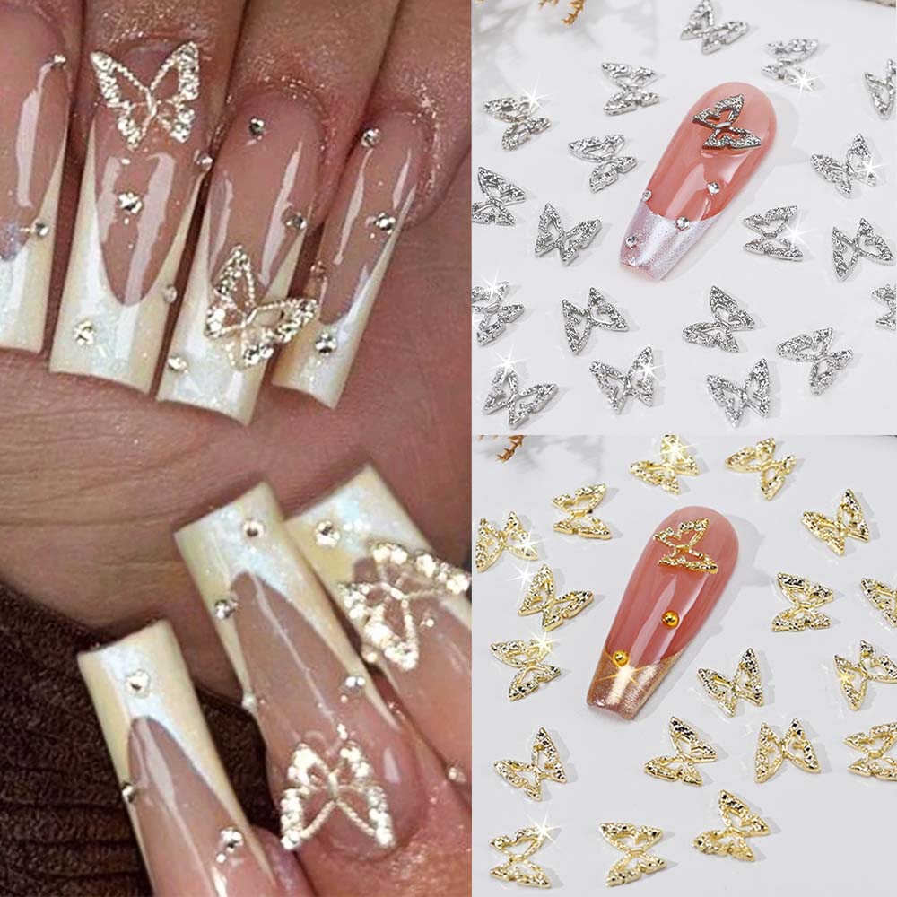 Nail Art Valentines Day - 20 sztuk 3D wykwintne Hollow Butterfly
