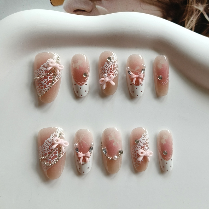 10 szt. Francuskie paznokcie d – Nail Art Press On recenzja i cena
