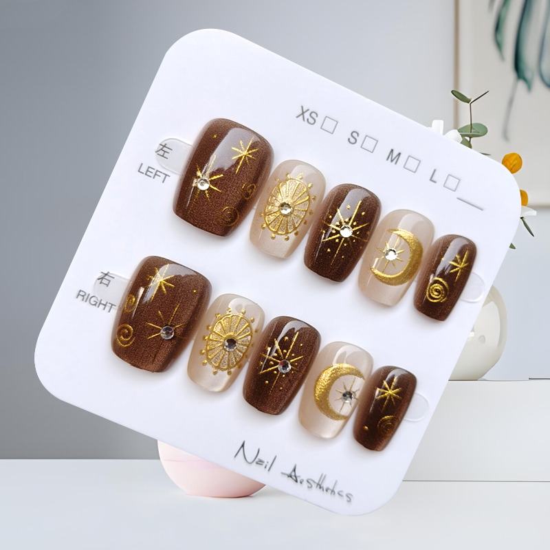 10 szt. Jesienno-zimowe brązow – Nail Art Press On recenzja i cena