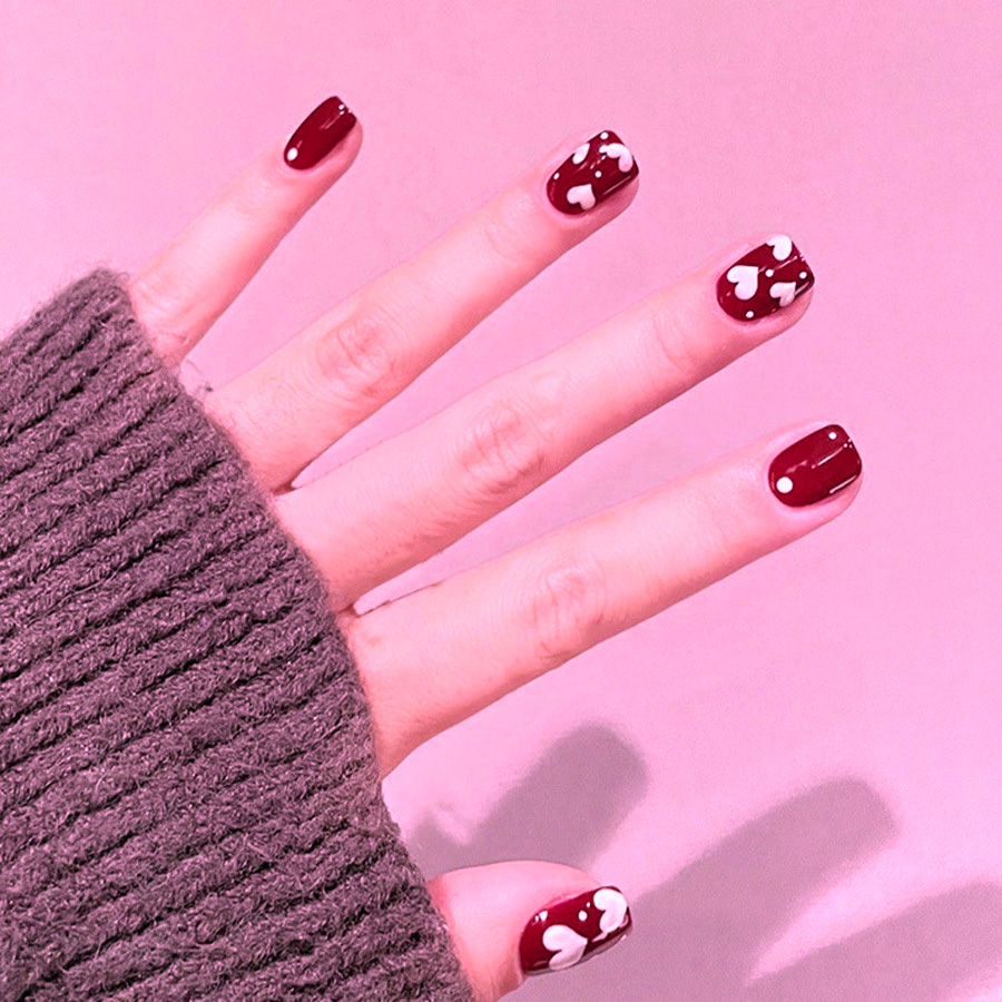 24 szt./zestaw Krótkie kwadrat – Nail Art Press On recenzja i cena