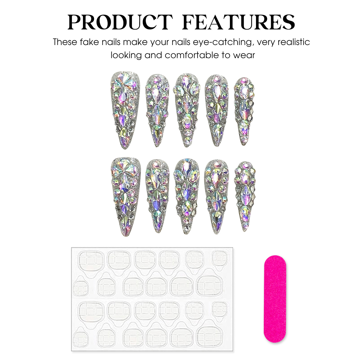 10 sztuk ręcznie robione prasa – Nail Art Press On recenzja i cena