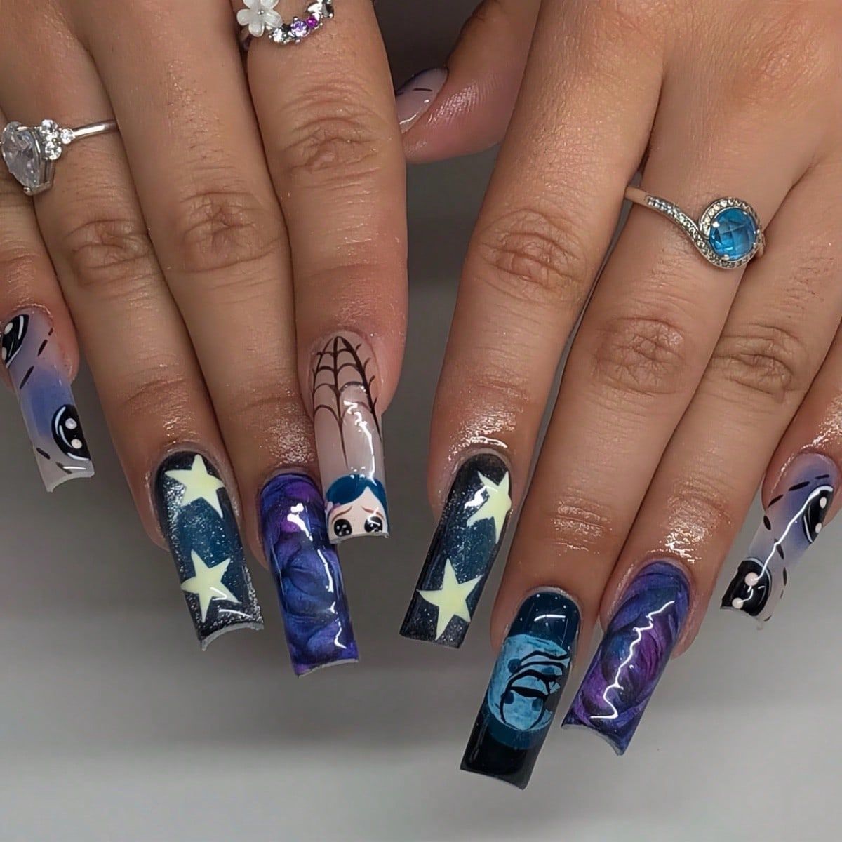 24szt Y2k Star Graffiti Press  – Nail Art Press On recenzja i cena