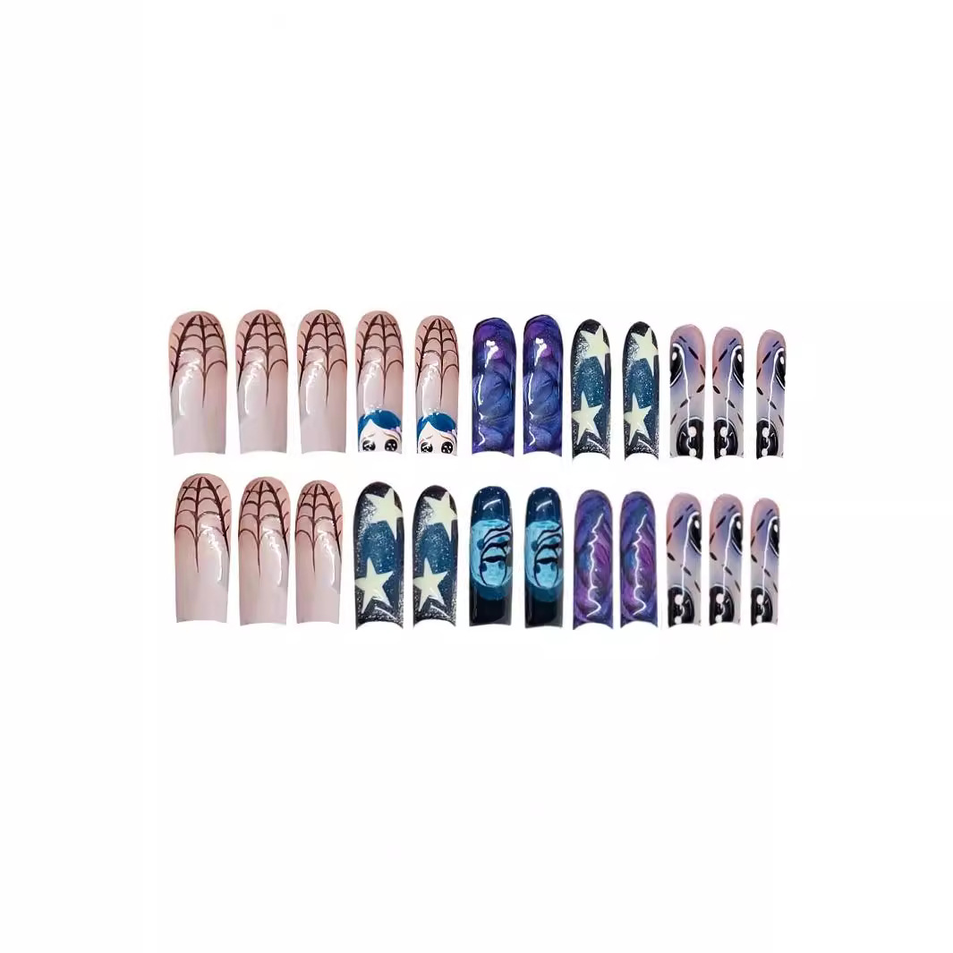 24szt Y2k Star Graffiti Press  – Nail Art Press On recenzja i cena